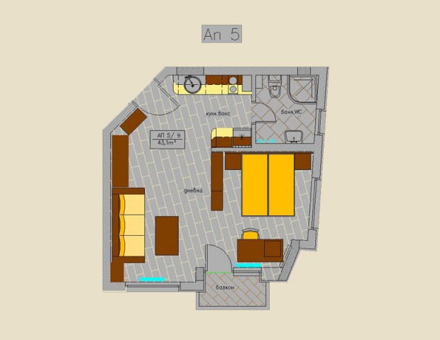 Apartment 5 type floor